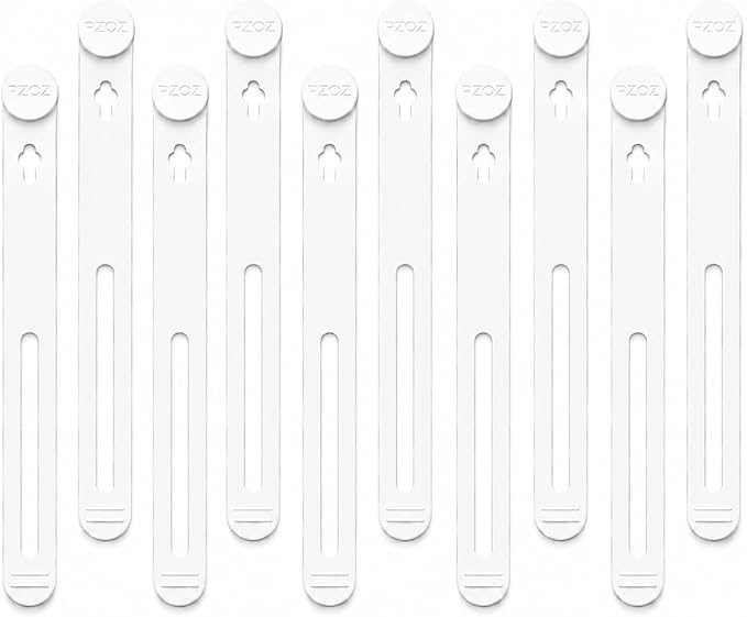 PZOZ Silicone Cable Ties 10 Pack, Reusable Cable Organizer Straps for Cords | Reusable silicone straps keep cables organized, reduce clutter, and create a clean, tidy workspace at home or office. by pzoz