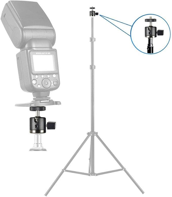 UTEBIT 20mm Mini Ball Head Tripod Head Mount with 1/4" hot Shoe, Black | 360° Rotatable Camera Mount Adapte Aluminium Ball Heads Compatible with Tripods, Monopods, HTC Vive, SLR Cameras Load 2.5lb - Image 7