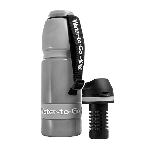 Water-to-Go Water Filter Bottle, 1 Liter, Cloud Grey | International Travel, Portable Purification, Eco-Friendly Bioplastic, New Leak-Proof Lid, Filters Viruses - Image 2