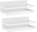 Magnetic Spice Rack Organizer Single Tier Refrigerator Spice Storage Shelf, Easy to Install The Side of The Refrigerator Can Hold spices, Jar of Olive Oil (White, 2 PACK) by Hoopoton
