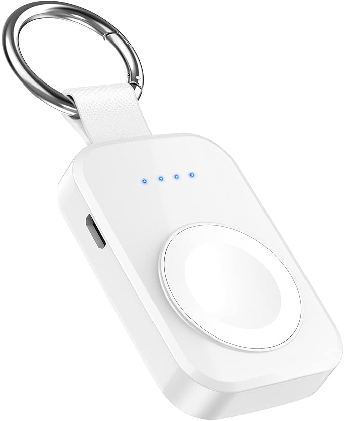 Portable Wireless Charger for Apple Watch Travel Magnetic iWatch Power Bank | 1000mAh Battery, On The Go, Keychain Accessories,Compact Smart Charging, for iWatch Series 11/10/9/8/7/6/5/4/3/2/SE,White - Image 5