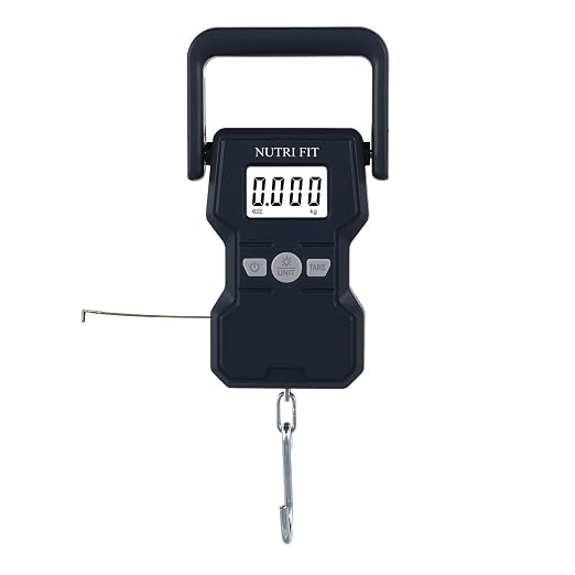 Luggage Weight Scale 110lb Hanging Luggage Scale for Suitcase | 0.1lb Precision, Max 110lb, 3.3ft Tape Measure, Backlit Screen, Lock Data, Large Hook, Ergonomic Grip, Portable Fishing Scale by NUTRIFIT