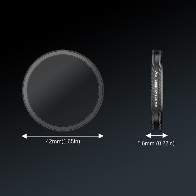 AMAZEAR Black Diffusion 1/4 Filter for DJI OSMO Action 6 Accessories Pro Mist Style Lens Filter to Soften Skin & Create Cinematic Glowing Highlights, Reduce Harsh Contrast, HD Optical Glass - Image 7