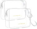 Icramsy Clear Makeup Bag,2 Pack TSA Approved Toiletry Bag for Women & Men | Portable Handheld Design, Waterproof, Airport Airline Compliant, Clear Toiletry Cosmetic Bag by Icramsy