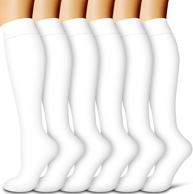 Compression Socks for Women & Men Circulation(6 pairs)-Graduated Supports Socks for Running, Athletic Sports by LaiteHebe