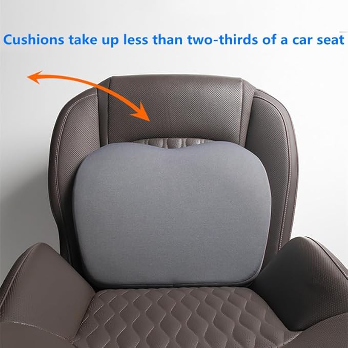 Car Seat Cushion for Driving, Car Booster Seat Cushion for Short Drivers | Portable Driver Seat Cushion to Raise Height 3.5 in,Office Chair Back Support Pillow for Lower Back Pain Relief - Image 4