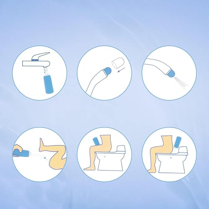 Portable Foldable Bidet 550ml – Expandable Travel Bidet for Easy Carrying, Reusable for Postnatal Care, Personal Hygiene & Travel Use（Blue） - Image 8