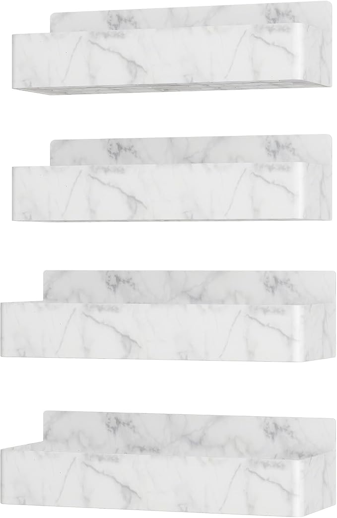 Mystozer Magnetic Spice Rack for Refrigerator, Kitchen Organizer and Storage Shelf, Marble(4 Pack) - Image 5
