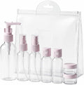 7 Pack Travel Bottles for Toiletries, TSA Approved Travel Size Containers with Toiletry Bag, Leak-Proof Liquid Containers for Shampoo, Conditioner, Lotion and Cosmetic (Light Pink) by YUYUDEHM