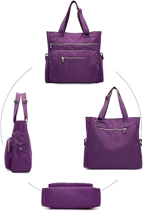 Multi Pocket Nylon Totes Handbag Large Women's Shoulder Bag Travel Purse - Image 8