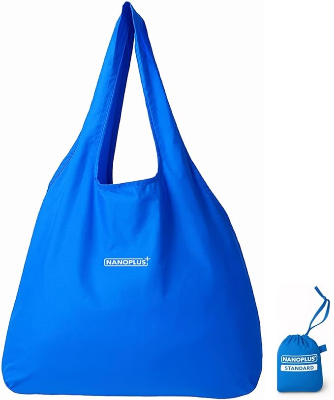 Compact Reusable Grocery Tote Bag – Lightweight, Foldable & Packable Shopping Bag for Travel by NANOPLUS