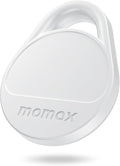 MOMAX Pinpop Lite Key Finder & Luggage Tracker Smart Tag for Keys, Bags, Wallets & Pets, Works with Apple Find My (iOS 18+ Only), Global Search Supported, with Custom Stickers, White, 1 Pack by MOMAX