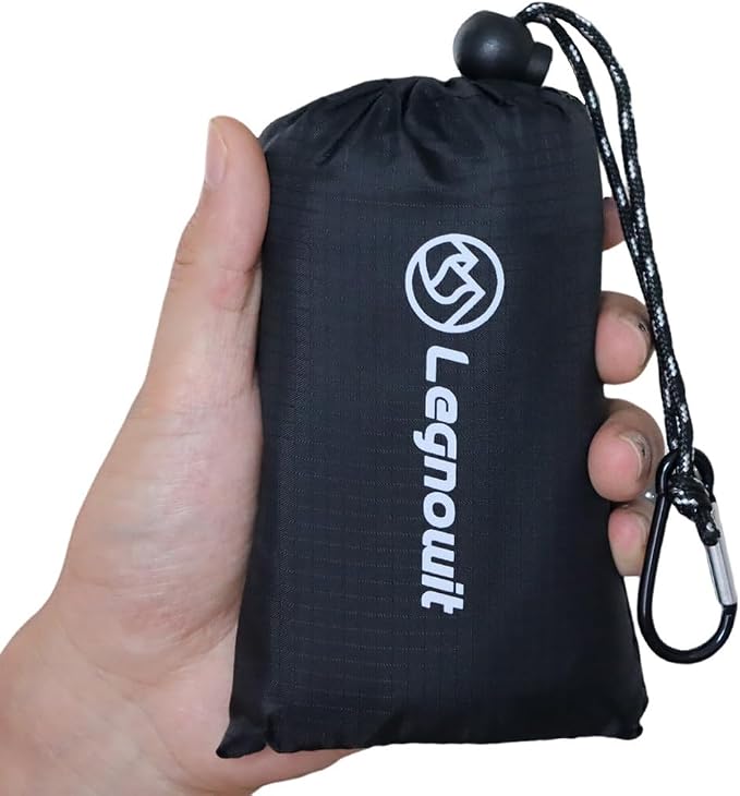 Pocket Blanket, Compact Blanket for Picnic, Beach, Festival | Sandproof, Waterproof, Stakes & Carabiner Included, Packable Lightweight Tarp for Camping, Hiking, Backpacking, Travel by Legowitoutdoor
