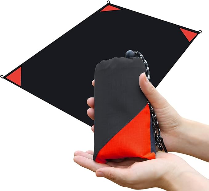 Orga'Neat Pocket Picnic Blanket, Compact Lightweight Tarp for Camping | Foldable, Easy to Carry, Water Resistant Sandproof Washable Quick Dry Mat for Beach, Festival, Travel, Outdoor Recreation by OrgaNeat