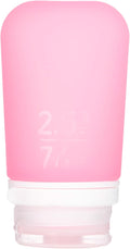 humangear GoToob+ (Medium) | Refillable Silicone Travel Bottle | Locking Lid | Food-Safe Material | Pink, Medium (2.5 fl.oz.; 74ml) | Refillable & Leak-Proof Silicone Travel Size Bottles with Locking Cap for Toiletries, Camping & TSA Carry-On by humangear