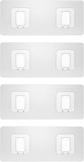 4 Pack Shower Caddy Adhesive Replacement, Waterproof Adhesive Strips for Shower Shelf, Strong Adhesive Flat Hooks for Bathroom Storage Shelves and Kitchen Racks No Drilling, Clear by Lsnisni