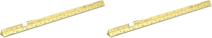 Alumicolor Aluminum Architect Pocket Scale with Clip, 6IN, Gold (Pack of 2) by Alumicolor