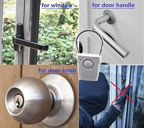 115dB Door Knob/Handle Vibration Alarm for Home Hotel Apartment Door Looker Alarm 4 Packs White - Image 2