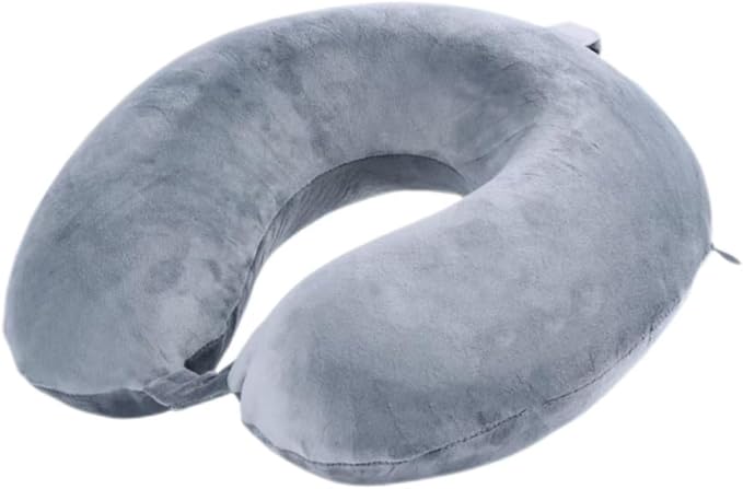 Travel Pillow,100% Pure Memory Foam U Shaped Neck Pillow,Super Lightweight Portable Headrest Great for Airplane, Car,Home,Office,Sleeping Rest (Grey) by Far+win