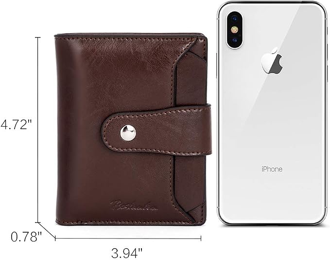 BOSTANTEN Leather Womens Wallet Small RFID Blocking Credit Card Holder | Removable ID Window, Zipper Coin Pocket, Bifold, Minimalist, Fits Small Purses, Daily Use, Ladies Gifts, Coffee - Image 7