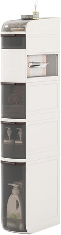 Giantex 6-Tier Narrow Bathroom Storage Cabinet (17" x 7" x 46.5") | Slim Rolling Toilet Paper Organizer w/ Drawers, Tissue Box, Movable Plastic Cart for Laundry, Living Room, Kitchen by Giantex