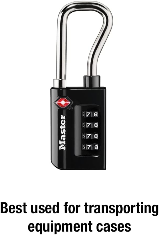 Master Lock Padlock, Set Your Own Combination TSA Accepted Luggage Lock, 1-5/16 in. Wide, 4696D, Black - Image 7