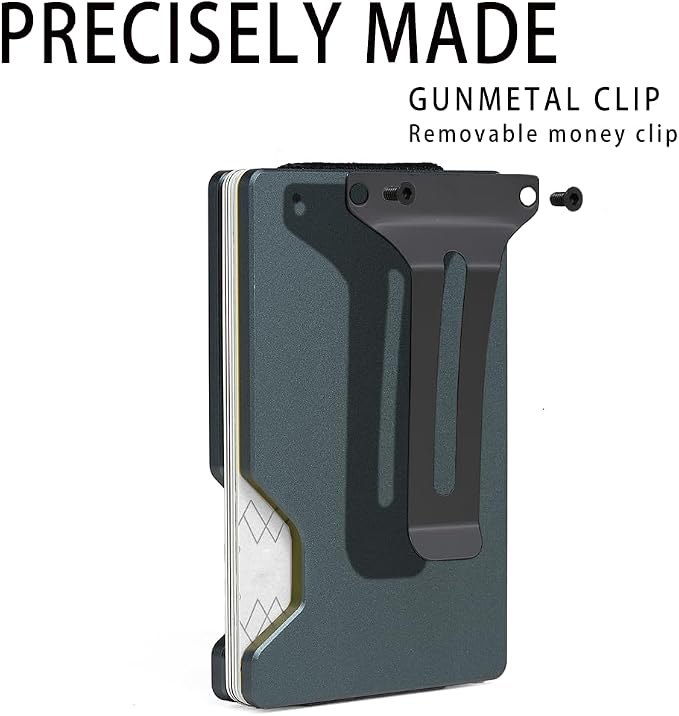 Minimalist Wallet for Men, Slim Metal RFID Blocking Wallet Credit Card Holder Money Clip & Cash Strap, Scratch-Resistant Holds 15 Cards,Ideal Gift for Men | Matte Grey - Image 8