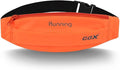 Gox Running Belt, Slim Waist Pack, Orange | Phone Holder, Waterproof Athletic Pouch, Men Women Running Gym Hiking, Small Cross Body Sling Bag, Reflective by GOX