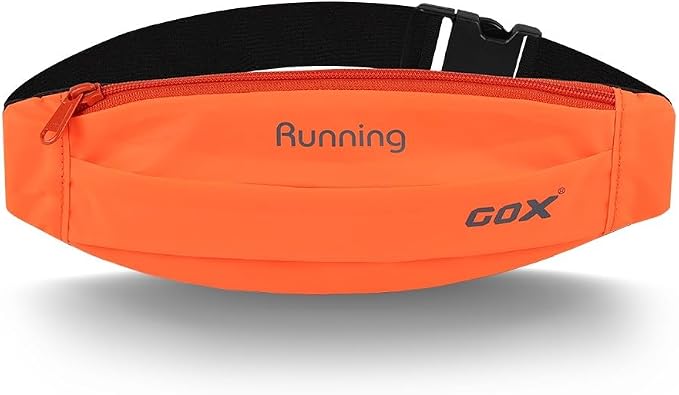 Gox Running Belt, Slim Waist Pack, Orange | Phone Holder, Waterproof Athletic Pouch, Men Women Running Gym Hiking, Small Cross Body Sling Bag, Reflective by GOX