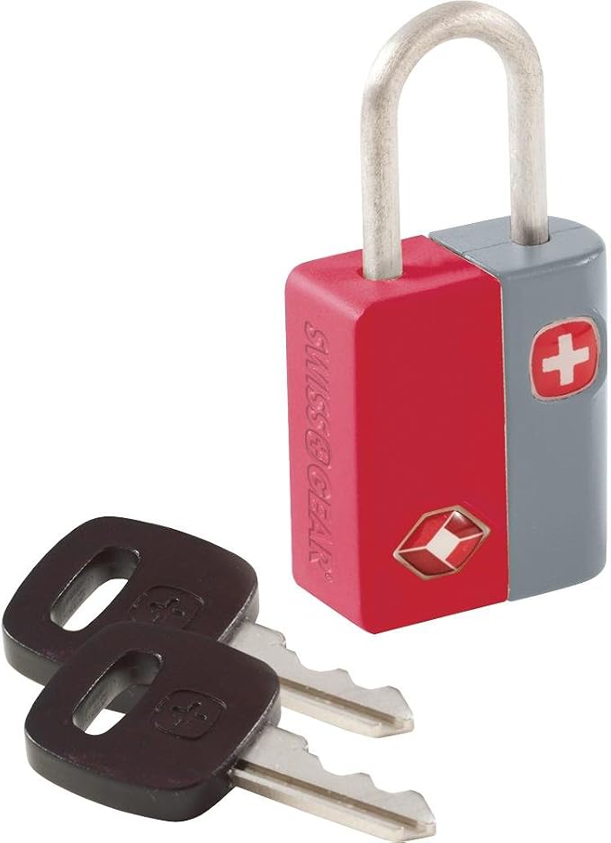 SwissGear TSA-Approved Travel Sentry Luggage Locks - Set of 2 Mini Locks with 2 Keys, Red, One Size by SwissGear