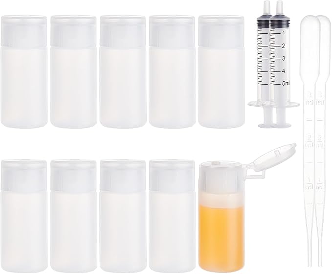 BENECREAT 10 Pack 1oz Travel Bottles Small Travel tubes Plastic Flip Cap Sample Bottle Refillable Travel Bottles for Makeup, Liquid, Cosmetic Toiletries Product by BENECREAT