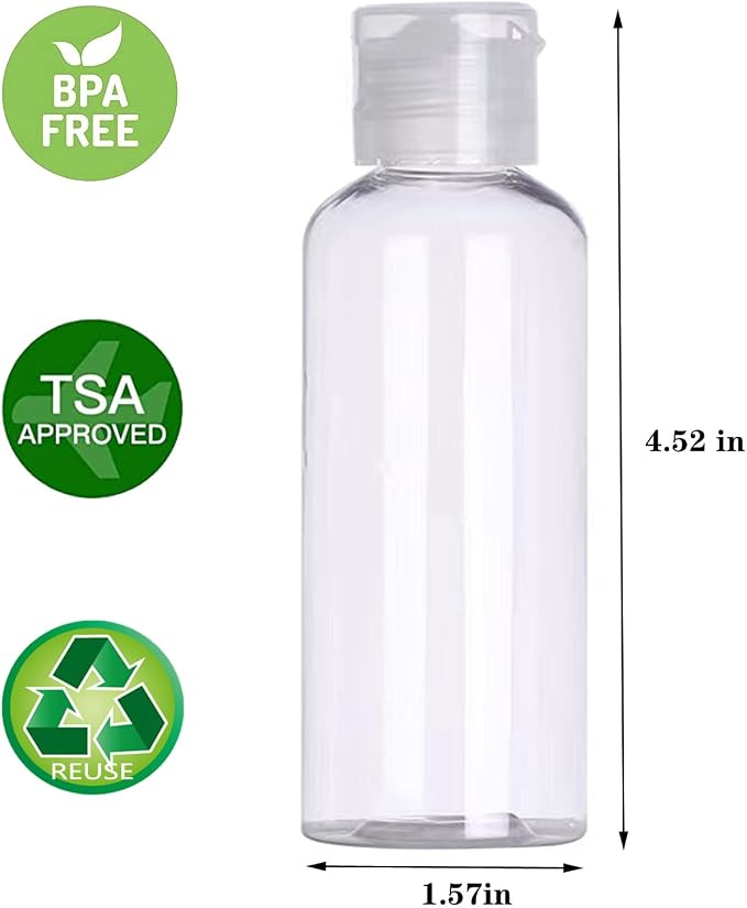 DNSEN 5 Pack 3.4oz Empty Plastic Travel Bottles for Toiletries TSA Approved Leak Proof Squeezable Travel Size Containers Travel Essentials Accessories, clear - Image 4