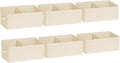 DIMJ Closet Storage Bins, 6 Pack Storage Baskets for Shelves, Foldable Shelf Organizer with Handle, Linen Closet Organizers and Storage for Clothes, Toys, Towel, Books (Beige), by DiMJ