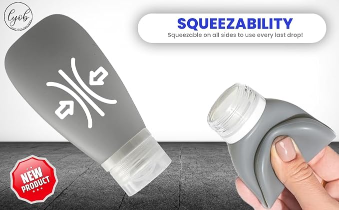 Travel Bottles for Toiletries, TSA Approved 3 oz Leak Proof Silicone Refillable Squeeze Travel Size Containers BPA Free for Cleansers, Lotions, Shampoo w/Clear Bag (Earth Tone Colors) - Image 5