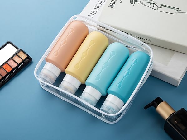 Gemice Travel Bottles for Toiletries, Tsa Approved Travel 6oz Size Containers with Clear Bag, BPA Free Leak Proof Travel Tubs Refillable Liquid Travel Accessories for Cometic Shampoo Lotion - Image 3