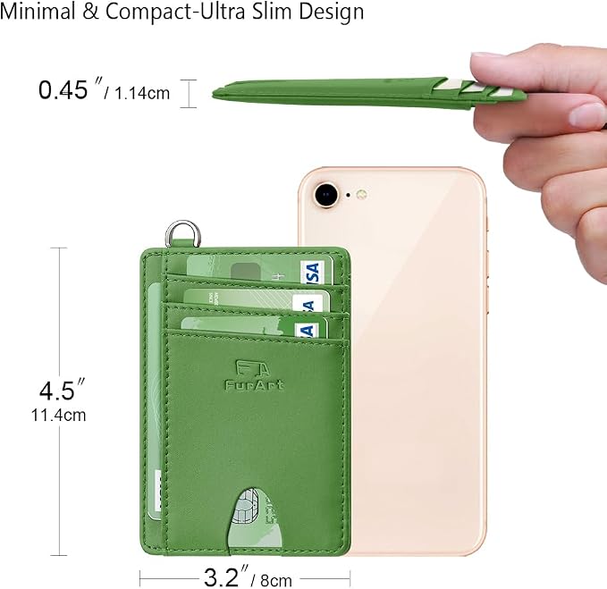 FurArt Slim Minimalist Wallet RFID Credit Card Holder for Men | slim minimalist compact rfid id window thin - Image 7