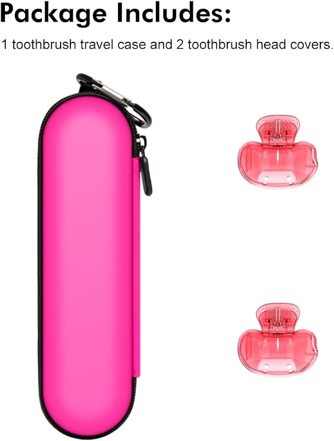 Nincha Electric Toothbrush Travel Case Compatible with Oral-B/Philips Sonicare/Colgate/Reach, and Most Electric Toothbrush, Includes 2 Universal Toothbrush Covers (Pink Case + Pink Covers) - Image 4