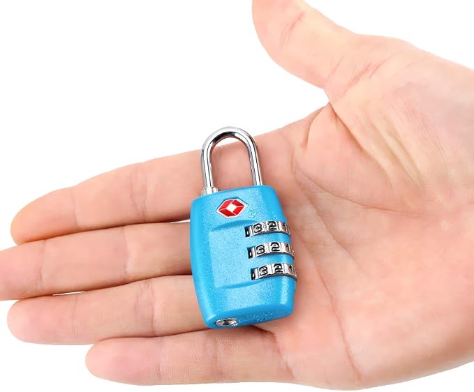 TSA Luggage Locks (4Pack) - 3 Digit Combination Padlocks - Approved Travel Lock for Suitcases & Baggage (Blue) - Image 6