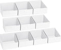 DIMJ Closet Storage Bins 10 Pack - Fabric Storage Baskets for Shelves, Collapsible Clothes Organizer, Trapezoid Shelf Organization Storage Cubes for Purse, Toys, Books, Towel, Clothes, White by DiMJ