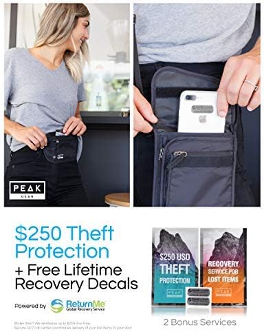 Peak Gear Travel Money Belt. Premium Quality Travel Wallet with RFID Blocking Fabric to Protect Credit Cards, Passports and Documents. Exclusive Theft Protection and 2 Recovery Tags | Black - Image 4