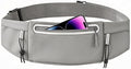 Running Belt Fanny Pack:3 Pocket Waist Bag for Men Women Workout Exercise Fitness Phone Holder Fits All Phones - Runner Marathon Jogging Race Belt with Bib Clip (Grey) by Unknown