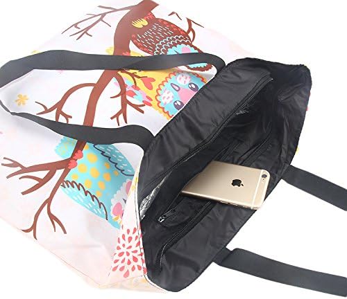 Beach Tote Bags Travel Totes Bag Shopping Zippered Tote for Women Foldable Waterproof Overnight Handbag - Image 8