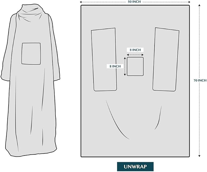 PAVILIA Wearable Blanket with Sleeves for Adult Women Men, Cozy Fleece Warm Wrap Throw with Arms, Gifts for Christmas, Wife - Image 8