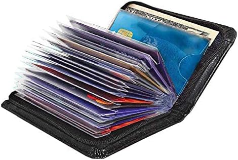 Men's Zipper Wallet 36 Slots RFID Blocking Card Holder | Slim Leather Wallet, ID Window, Anti-Theft Lock, Credit Card Organizer for Women & Men, Travel Small Wallet - Image 7