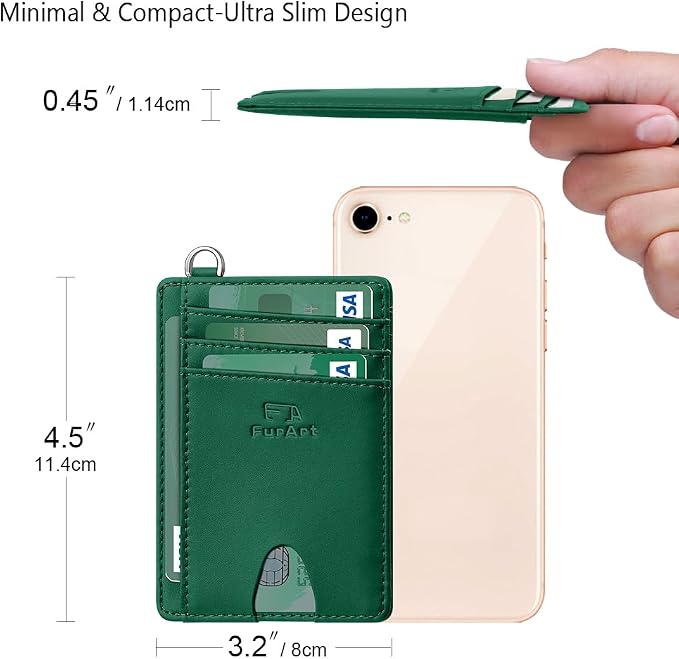 FurArt Slim Minimalist Wallet RFID Credit Card Holder for Men | slim minimalist compact rfid id window thin - Image 7