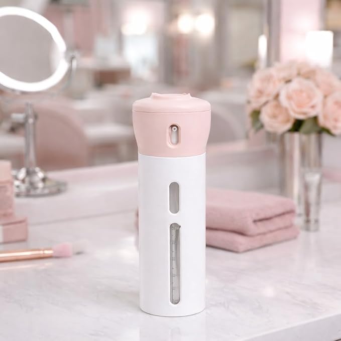 Travigo 4-in-1 Travel Dispenser Bottle, TSA Approved, Leak Proof, Four Reusable 1.4 oz. (40 mL) Toiletry Containers for Shampoo, Conditioner, Soap, Lotion, Skincare (Pink) - Image 7