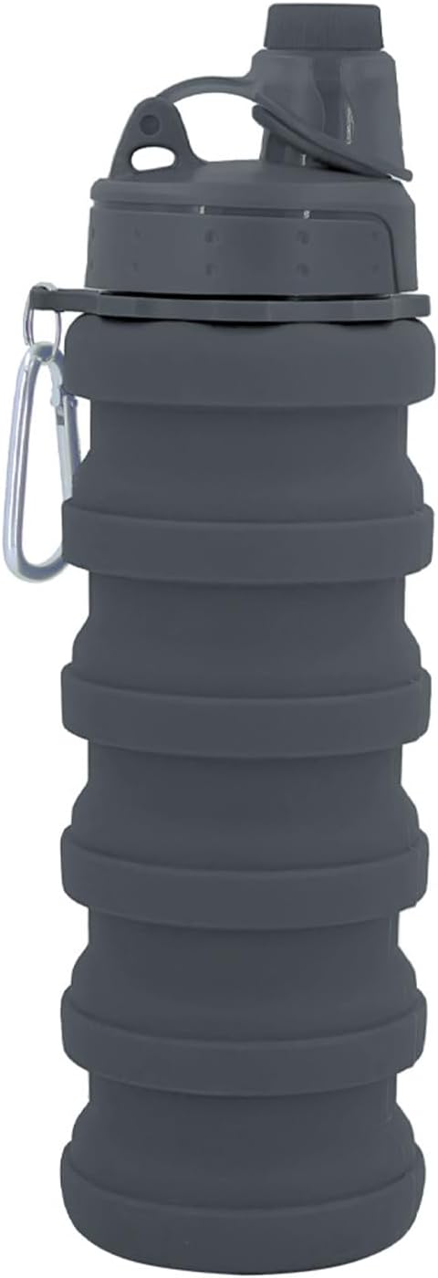 Collapsible Water Bottles Travel water bottle Sports Portable Sport Water Bottle Reusable Water Bottles comes with mountaineering Buckle 500ml silicone Water-proof camping water bottle by YCTMALL