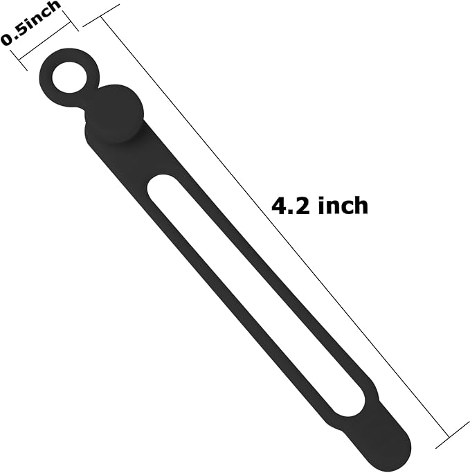 Silicone Cable Ties, Cord Organizer Cable Management(16Pcs-Black) | Reusable Cord Ties for Electronics, Office Desk Accessories, Home Travel Essentials, Easy to Use, 4.2 Inch - Image 2