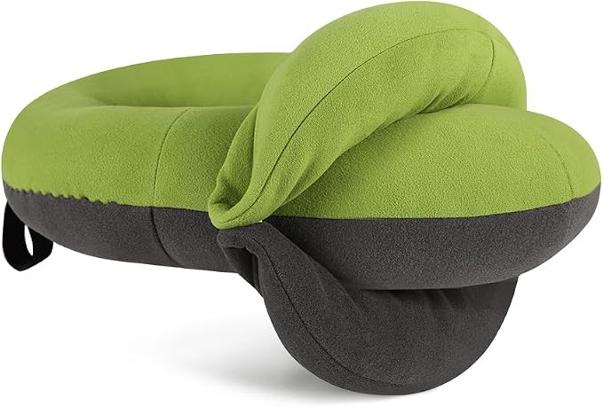 Kids Travel Pillows for Airplane, Memory Foam 360° Head Support Sleeping Essentials for Long Flight, Skin-Friendly Soft Neck Pillow for Traveling in Car Seat, (Small, Green Grey, 40-90 lbs) - Image 4