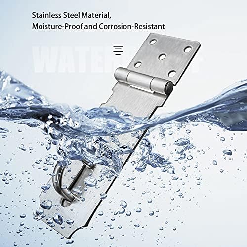 Door Hasp Padlock Latch, 4 Inch Stainless Steel Safety Clasp Hasp Lock Latch, Extra Thick Door Gate Lock Hasp with Screws, Polished Finish 2 Pack - Image 4